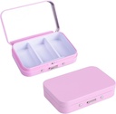 2Pack Pill Box 3 υπόθεση χάπι διαμέρισμα, Portable Metal Travel Pill Box με καθρέφτη για την ιατρική, βιταμίνες, λάδι ψαριών και συμπληρώματα, Portable Pill Box για Pocket ή Purse (Pink)