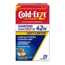 Cold-Eeze Soft-Center Lozenges, Natural Liquid Honey Lemon Flavor, Zinc Lozenges, Reduces Duration of the Common Cold by 42%, Relieves Sore Throat, Cough, Nasal Congestion & Post Nasal Drip, 25 Count