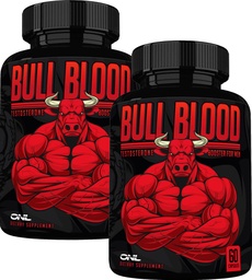 ONL Bull Blood Testosterone Booster - Υψηλής ισχύος αρσενικό Enhanceing Testosterone Supplement για Stamina & Endurance - Test Booster με Maca Root, Horny Goat Weed & Tongkat Ali - 120 Κάψουλες (2-Pack)