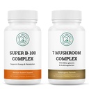 Organic 7 Mushroom Complex & B-100 B Vitamin Complex Vitality Bundle