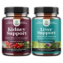 Bundle of Advanced Kidney Support Cranberry Extract with Uva Ursi Stinging Nettle & Astragalus and Liver Cleanse Detox & Repair - Milk Thistle with Dandelion Root Choline Beetroot & Artichoke Extract