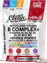 Vitamin B Complex Methylated B Vitamins for Women, Vitamin B12 Methylcobalamin Methylfolate B12 B1 B2 B3 B5 B6 B7 B9 Biotin Myo Inositol Choline Organic Spirulina Methylated Multivitamin 60 Ct