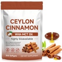 J&H Jasmine&Hyacinth Ceylon Cinnamon Capsules 300 Pcs with MCT Oil, High Bioavailability for Anti-Oxidant, Overall Vitality & Digestive & Metabolic Support, Health Management