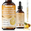 Quercetin with Bromelain Liquid Drops, 4X Stronger Than Pills & Capsules, 8 in 1 Quercetin with Bromelain, Elderberry, Vitamin C & D3, Immune, Respiratory Health & Antioxidant Support, 2 Fl Oz
