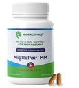 MigRePair MM Bottle of 60 - Doctor Formulated Natural Herbal Migraine Supplement for Women, Menstrual Migraine Relief, Hormonal Migraine Support with Feverfew, White Willow Bark Pine Bark & Grape Seed