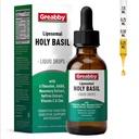 Holy Basil Tincture, Liquid Saffron Holy Basil Rosemary Supplement Drops for Kids & Adults, with Theanine, GABA, Vitamin C & Zinc, Stress Relief, Brain & Vision Support, 2 Fl Oz