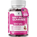 Beet Root Gummies for Blood Pressure Support, 60 Gummies with COQ10, Grapeseed Extract, Vitamin B12, C, B6, Niacin and it is Vegan Non-GMO & Gluten Free (60 Count, Strawberry)