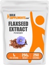 BulkSupplements.com Flaxseed Extract Powder - Omega-3 Supplement, Flaxseed Powder - Vegan & Gluten Free, 1g per Serving, 250g (8.8 oz) (Pack of 1)