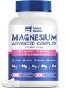 5 in 1 Magnesium Complex Capsule 976mg wtih Magnesium Glycinate, Citrate, Malate, L-Threonate & Vitamin B6, High Absorption Magnesium Complex for Women & Men, Third-Party Tested, Vegan, Non-GMO