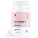 Bettervits Niacinamide Supplement with Vitamin B3, Marine Collagen & Hyaluronic Acid | High-Strength Vitamin B3 Capsules 300 mg. with Turmeric for Energy Metabolism & Skin Support - 60 Capsules