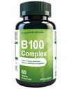 Vegan B Vitamins 60 Capsules B100, Mannancan Naturals B-Complex for Women Men, Super Multivitamin B Complex Vitamins Supplements, VIT B Multi b Vitamin Complex for Men