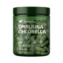Spirelia Spirulina and Chlorella Capsules, Spirulina Chlorella for Energy and Immune Support, Rich in Chlorophyll, Vitamins, 60 Capsules (1PC)