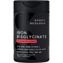 Sports Research® Iron with Vitamin C - High Absorption Iron with Vitamin C - Gentle on Stomach Iron Supplement, Non-GMO - Vegan · Gluten Free, 90 Liquid Veggie Capsules