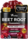 VitaUp Beet Root Gummies – Beetroot Gummies with CoQ10, Grape Seed, Vitamin C, B12 & B3 – Nitric Oxide Gummies for Circulation Support – Beet Supplement for Energy & Immune Support – 120 Beets Chews