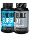 Jacked Factory Androsurge Estrogen Blocker & Testosterone Booster for Men (60 Capsules) & Build-XT Daily Muscle Builder & Performance Enhancer (60 Capsules)