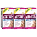 Applied Nutrition Longer Stronger Hair & Nails - 60 Liquid Soft-Gels, Pack of 3 - Biotin, Silica & Collagen - 90 Servings