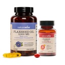 NatureWise [1] Flaxseed Oil 3000 mg - 1500 mg ALA, Organic - 90 Softgels[30-Day Supply] + [1] CoQ10 100mg + Black Pepper, High Absorption - 30 Softgels[30-Day Supply]