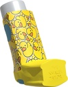 Inhaler Holder Sleeve - for Ventolin & Shorter Style Inhaler - Leather - Adults & Kids Asthma Inhaler Case with Eyelet for Keychain/Lanyard - Handmade (Shorter, Rubber Ducks)