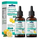 2 Packs Liposomal Astaxanthin 24mg Liquid Drops, 11-in-1 Antioxidant Supplement with MCT Oil, Lycopene & Coconut Oil, from Microalgae Source, Supports Healthy Skin, Joint & Eye Health