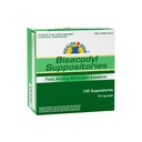 Health Star Bisacodyl Suppositories 10mg, Fast-Acting Laxative for Constipation Relief Rectal Suppository for Adults- Stool Softener Medicated Suppositories- Daily Stimulant Laxative (100 Count)