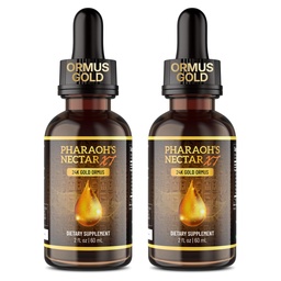 Ultra-Pure, 99.9% Liquid Gold - 24K Monoatomic Gold Ormus - Third Eye Awakening, Pineal Gland Decalcification, Awaken DNA, Unlock Light Speed Manifestation - Pharaoh's Nectar XT, 2 Pack