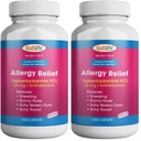 HEALTH LFE Allergy Relief, Medicine Diphenhydramine HCl Caplets, 25 mg | Children and Adults | Relieves Sneezing, Runny Nose, Hay Fever Symptoms, Itchy Eyes and Throat (Large,1000 Count) (Pack of 2)