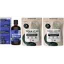 Jungle Powders Bilberry Extract for Eyes Organic 3.4 Ounce Bottle of Liquid Bilberry Supplement for Eyes, Tongkat Ali for Men Powder 5 Ounce Bag, Fadogia Agrestis Extract for Men