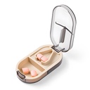 Daviky Pill Cutter Splitter with Removable Silicone Pad, Safe and Precise Cutting for Large, Small & Tiny Pills, Vitamins and Tablets, Stainless Steel Blade, Travel Size, BPA Free