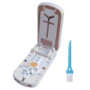 Pill Cutter for Multiple Pills, Pill Splitter for Large, Small and Tiny Pills 1/2 1/3 1/4 - Upgraded Dual Blade for Clean Cutting, with Adjustable Centering Device