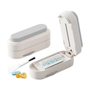 Multiple Pill Cutter - Pill Cutter Splitter for Small Tiny Large Pills Professional | Vertical Press-Down Cutting & Adjustable | Sturdy Blade & Guard | Includes Cleaning Brush (Grey)