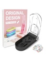 Pill Cutter with Medicine Labels Stickers, Easy to Carry and Use Pill Splitters and Provide Drug Prompts，Assist Family Members in Using Drugs Quickly and Safely (Black)