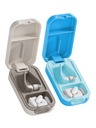 Pill Cutter Splitter for Small or Large Pills with Safety Lock - Accurate and Easy Travel-Friendly Design for Daily Use (Pink+Blue)