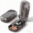 Pill Cutter for Cutting Multiple Pills, 1/2 1/4 Pill Splitter for Large, Small and Tiny Pills, with Improved Sharp Blade, Centering Device (Starlight Black, One Size fits All)