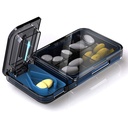 Portable Large Pill Cutter - Professional 3-in-1 Pill Splitter and Case with Stainless Steel Blade for Small or Large Pills, Travel-Friendly Pill Crusher for Everyday Use (Grey)