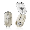 Pill Cutter Pro Professional Pill Splitter for Small Tiny and Large Pills with Double Stainless Steel Blades Centering Guide Tablet Vitamin Cutter Halves Quarters Medical Grade (White)