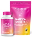 Pink Stork 1st Trimester Essential Duo - Prenatal Vitamins for Women + Organic Sweets for Women, Pregnancy Health, Morning Sickness, Digestion Support Bundle