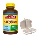 Nature Made Extra Strength Magnesium 400 mg., 180 Softgelsm Bundle with a Pill Oragnizer (2 Items)