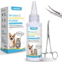 Dog Ear Powder for Hair Removal Kit – 42g Ear Powder for Dogs with Curved Grooming Tweezers, Helps Remove Excess Ear Hair & Reduce Odor for Poodles, Schnauzers, Shih Tzus & Other Breeds