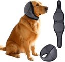 Dog Ears Cover, Dog Ear Muffs Noise Protection, Adjustable No Shake Ear Wrap Comfortable Quiet Dogs Calming Hood Blow Drying Headband Wraps (Grey, Large(Head Circle: 18"-24"))