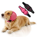 Waterproof Dog Ear Covers,No Flap Ear Wraps for Dogs,Dog Ear Muffs for Noise Protection & Anxiety Relief,Adjustable Dog Calming Hoodie Shower Cap for Bathing Grooming(Fuchsia,L)