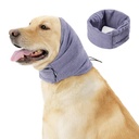 Quiet Ears for Dogs - Adjustable Ear Covers for Noise, No Shake Dog Head Wrap, Dog Calming Hood for Thunder, Lightning, Fireworks, Vet Visits, Polyester and Stretch Cotton Blend, Purple, Large
