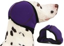 Dog Ear Muffs Wrap for Hematoma, Bathing, Drying, Swimming & Noise Anxiety Relief- Elastic Waterproof Ear Protection with Calming Hoodie Design for Grooming