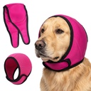 Dog Ear Muffs Noise Protection No Shake Ear Wrap for Dogs Calming Hoodie Waterproof Pet Ear Cover for Bath Grooming Swimming Anxiety Relief L