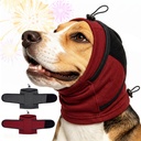 IECOii Medium Dog Ear Muffs No Shake Ear Wrap for Hematoma Grooming Noise Cancelling Calming Hoodie Prevents Ear for Dogs with Separation Anxiety Fireworks & Thunderstorms Head Ear Cover(Red,Medium)