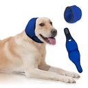 Dog Ear Covers,Dog Ear Muffs Noise Protection,No Flap Ear Wrap for Dogs Hematoma Recovery,Adjustable Calming Hoodie Shower Cap for Grooming,Bathing,Swimming & Anxiety Relief(Blue,M)