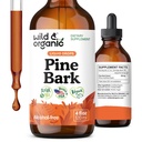 Wild & Organic Pine Bark Drops - Antioxidant Support - French Maritime Pine Bark Extract Tincture - 5-Month Supply - Pinus Pinaster Supplement - Vegan, Sugar & Alcohol-Free - 4 fl oz