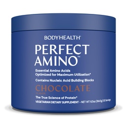BodyHealth PerfectAmino Powder - BCAA και EAA σκόνη για την προετοιμασία και τη μετά την προπόνηση - Amino Acid Energy Drink για άνδρες και γυναίκες για την υποστήριξη Lean μυών και αποκατάστασης - Σοκολάτα - 30 Υπηρεσίες