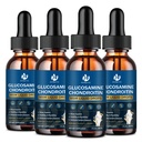 (4 Pack) Glucosamine Chondroitin MSM Liquid Drops, High Absorption, Antioxidant, Immune, Bone Support, MSM Supplement for Men & Women, Vegan, Sugar-Free, Raspberry Flavor, 1 Fl Oz
