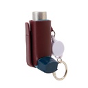 Asthma Inhaler Holder – Lightweight PU Leather Inhaler Case Keychain, Durable & Portable Asthma Keychain Holder for Adults & Kids (Inhaler Not Included) (Wine)