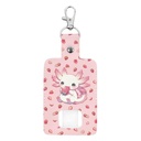 Rnyleeg Strawberry Axolotl Asthma Inhaler Holder Kids PU Leather Inhaler Holder Keychain Pink Lightweight Travel Handy Mini Holster Inhalers Not Included Easy to Carry